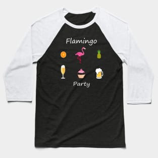 Flamingo Party Baseball T-Shirt